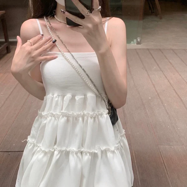 超美百搭🖤法式蓬蓬小白裙：圖片 2