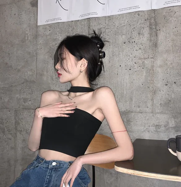 心機注目🌶️性感美背露鎖骨掛脖吊帶背心